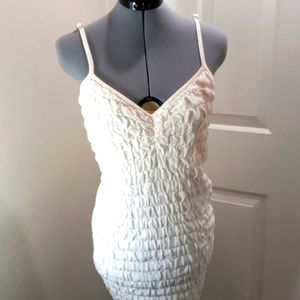 Urban Outfitters Sz L White Textured Stretch bodycon Mini Dress